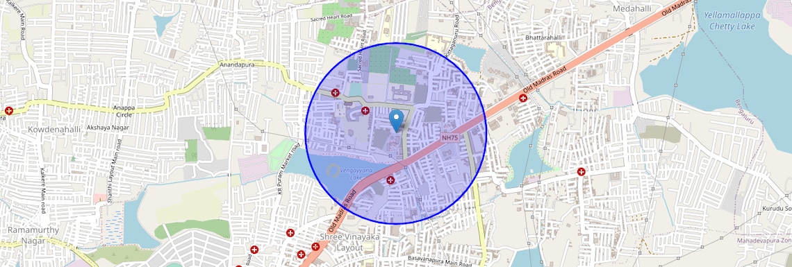 Location Map of Thambuchetty Palya, Bangalore