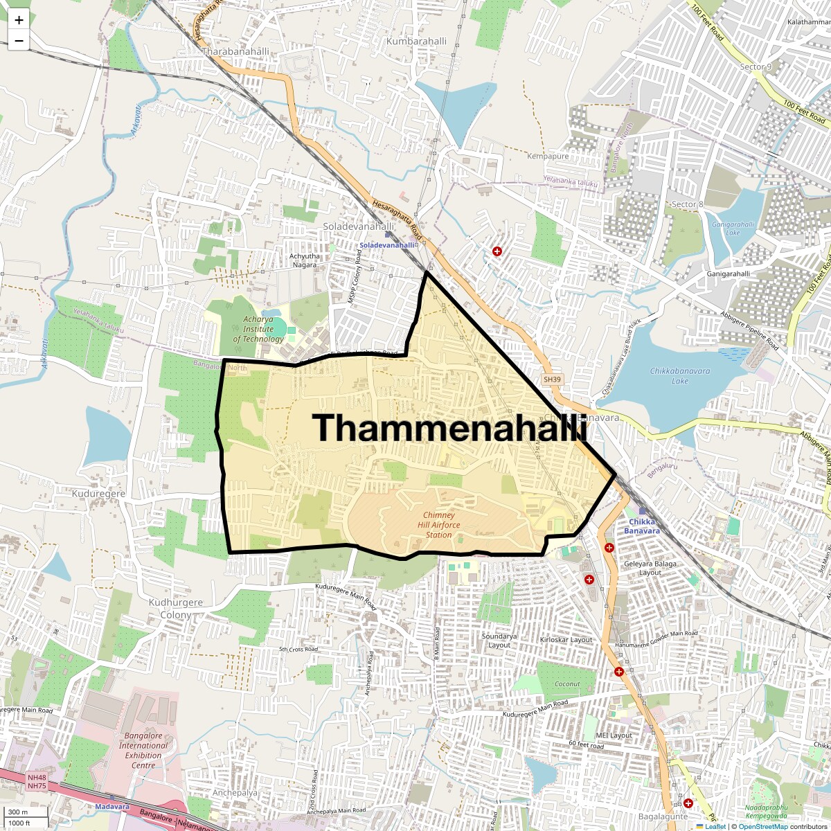 Thammenahalli Map