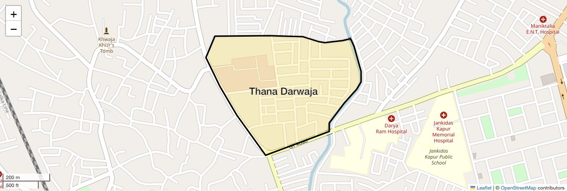 Location Map of Thana Darwaja, Sonipat