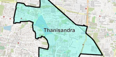 Location Map of Thanisandra, Bangalore