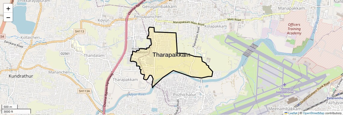 Location Map of Tharapakkam, Chennai