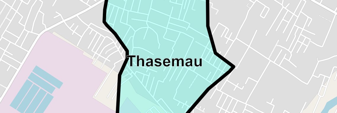 Location Map of Thasemau, Lucknow