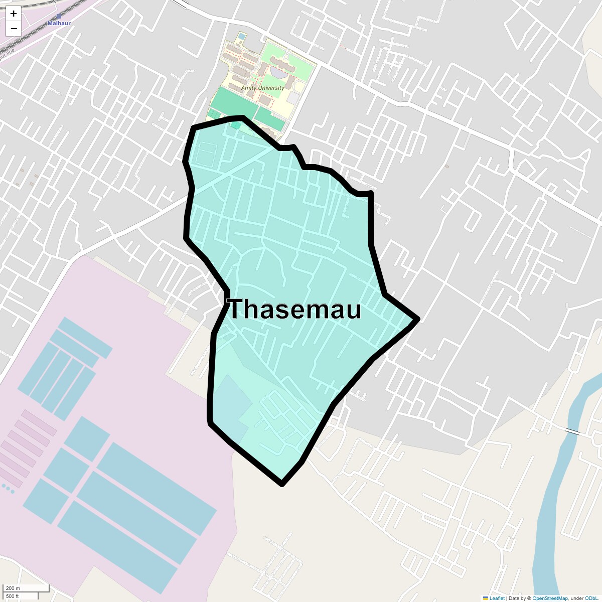 Location Map of Thasemau, Lucknow