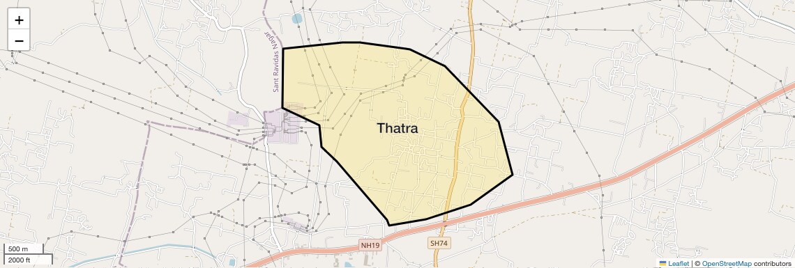 Location Map of Thatra, Varanasi