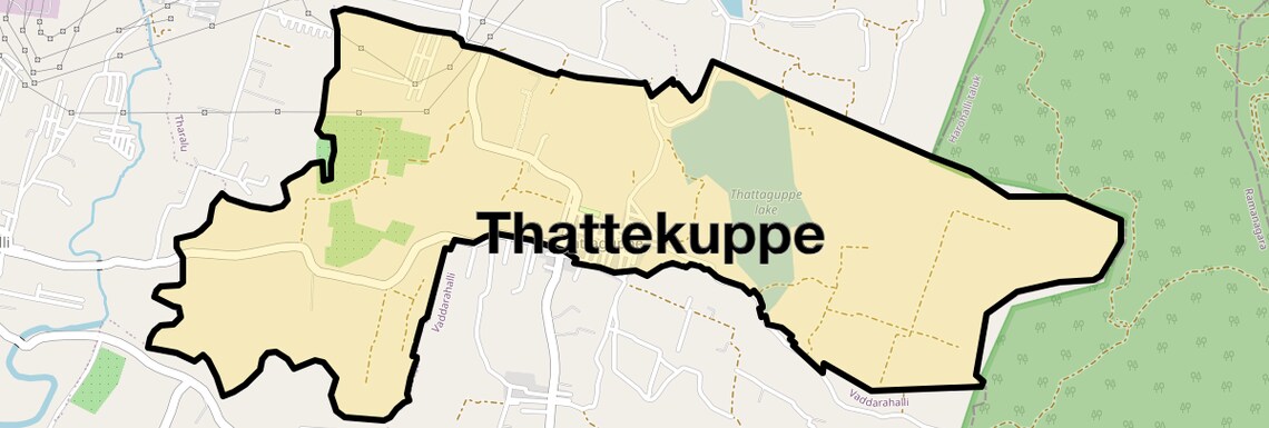 Location Map of Thattekuppe, Bangalore