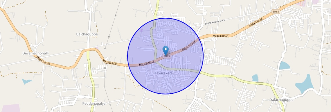 Location Map of Thavarekere Magadi Road, Bangalore