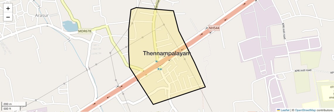 Location Map of Thennampalayam, Coimbatore