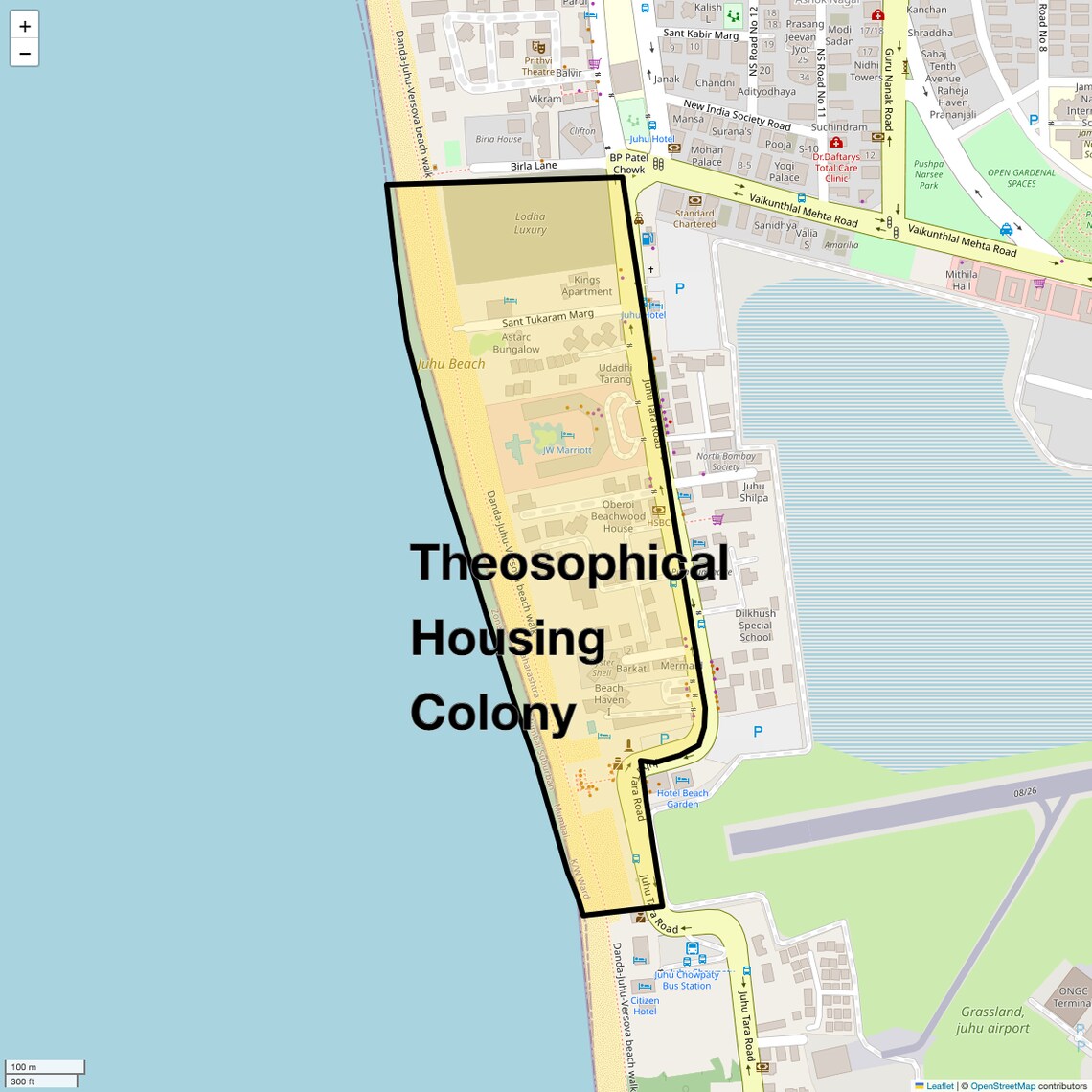 Location Map of Theosophical Housing Colony, Mumbai