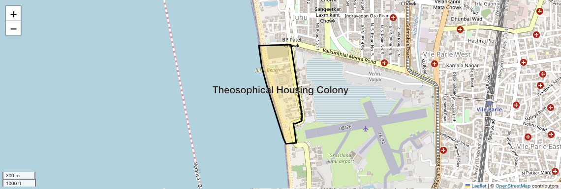 Location Map of Theosophical Housing Colony, Mumbai