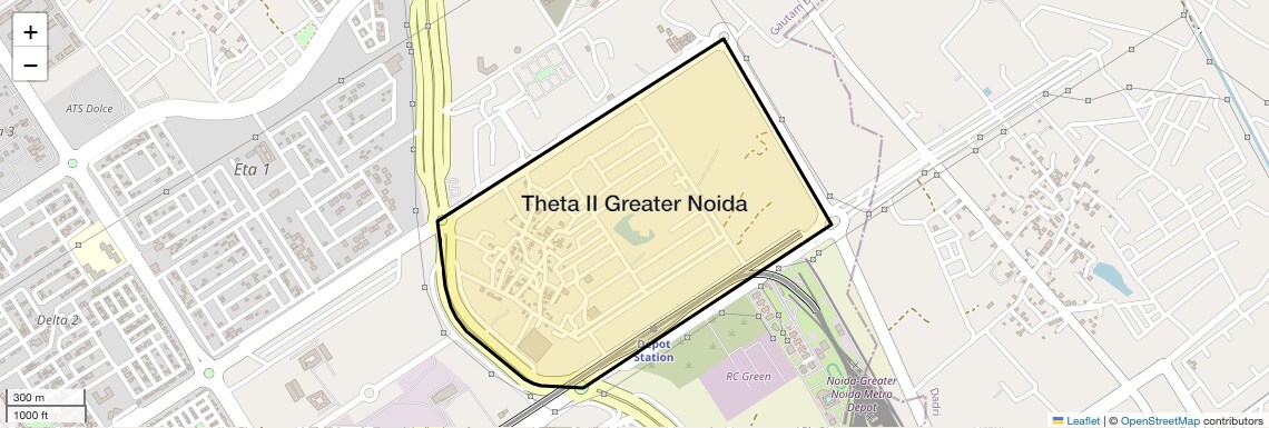 Location Map of Theta II Greater Noida, Greater Noida