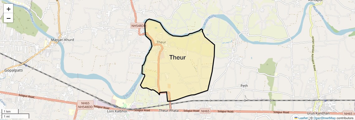 Location Map of Theur, Pune
