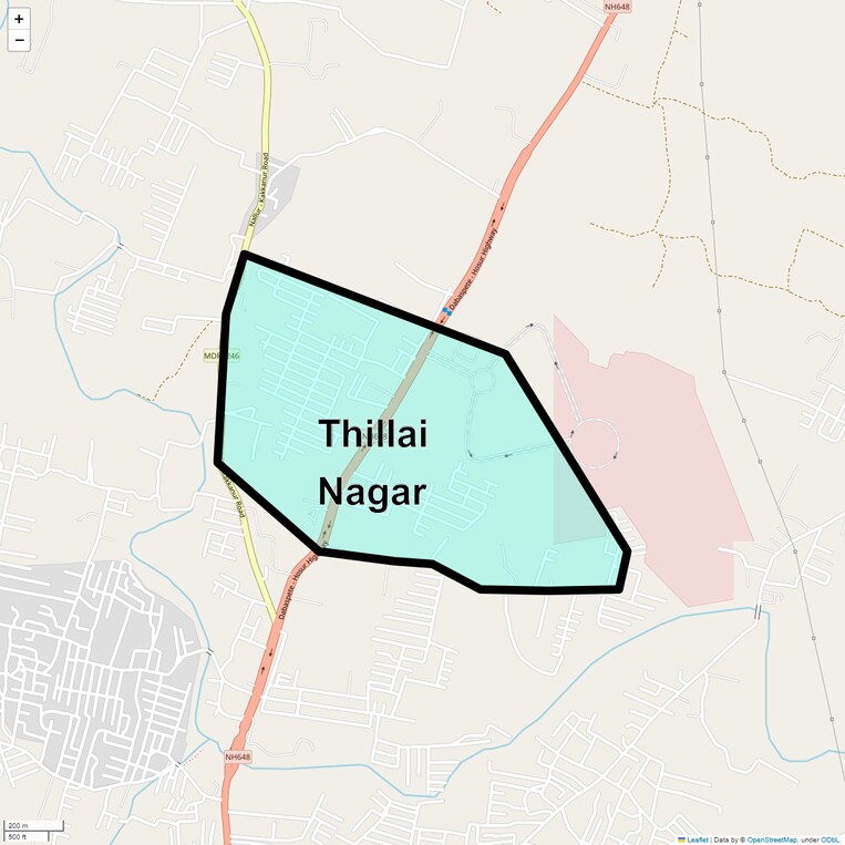 Location Map of Thillai Nagar