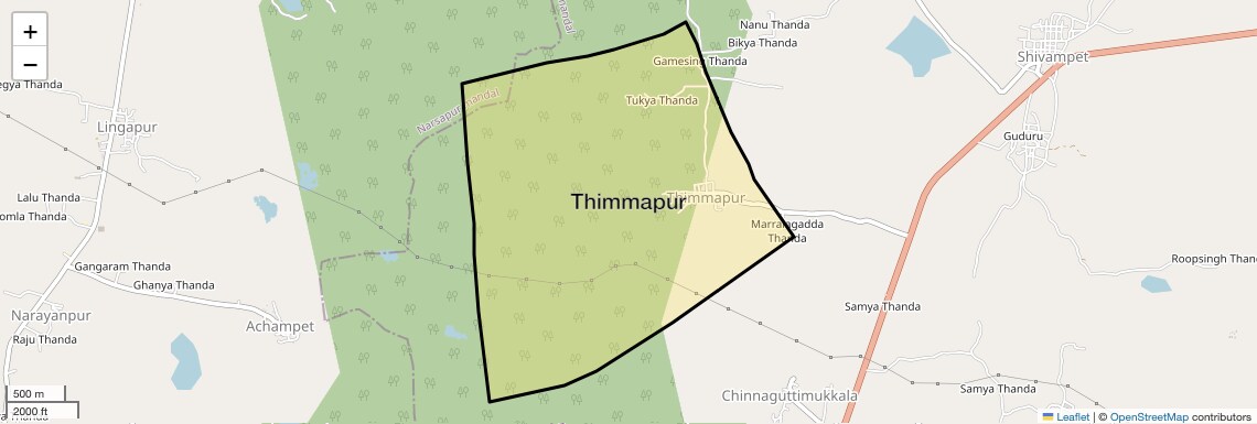 Location Map of Thimmapur, Hyderabad
