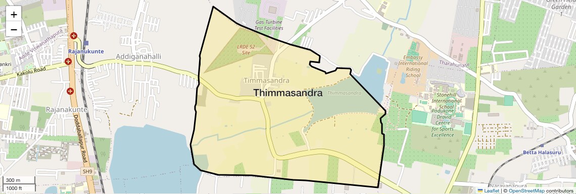 Location Map of Thimmasandra, Bangalore
