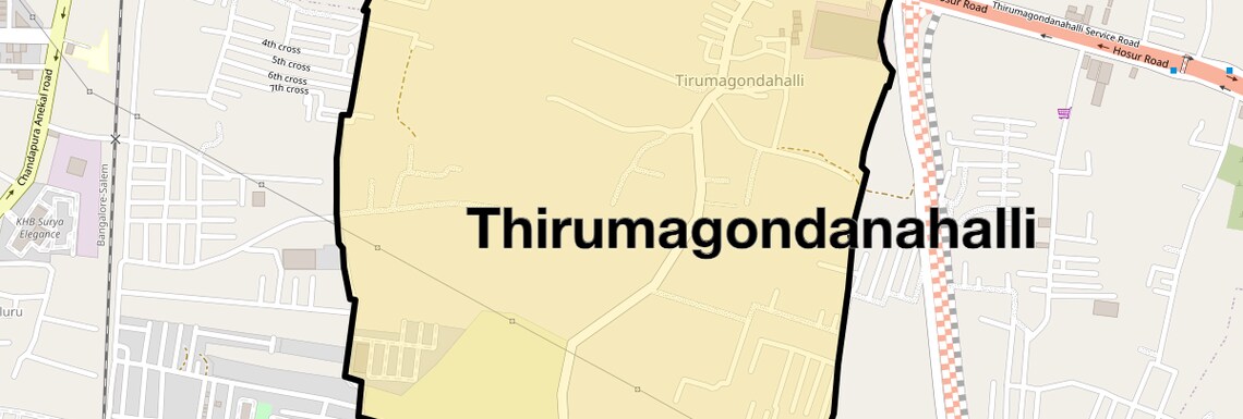 Location Map of Thirumagondanahalli, Bangalore