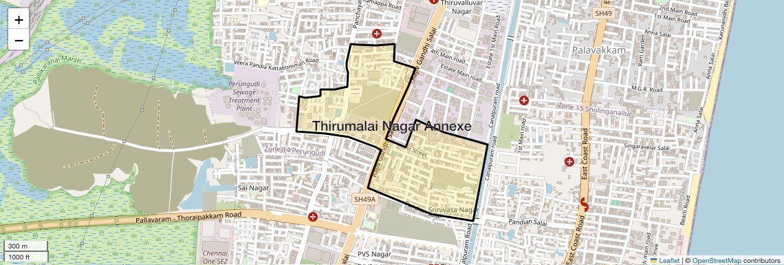 Location Map of Thirumalai Nagar Annexe, Chennai