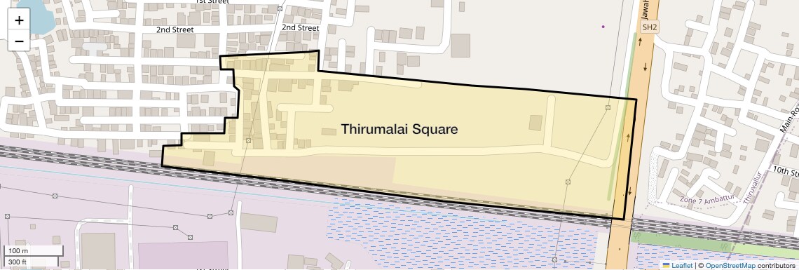 Location Map of Thirumalai Square, Chennai