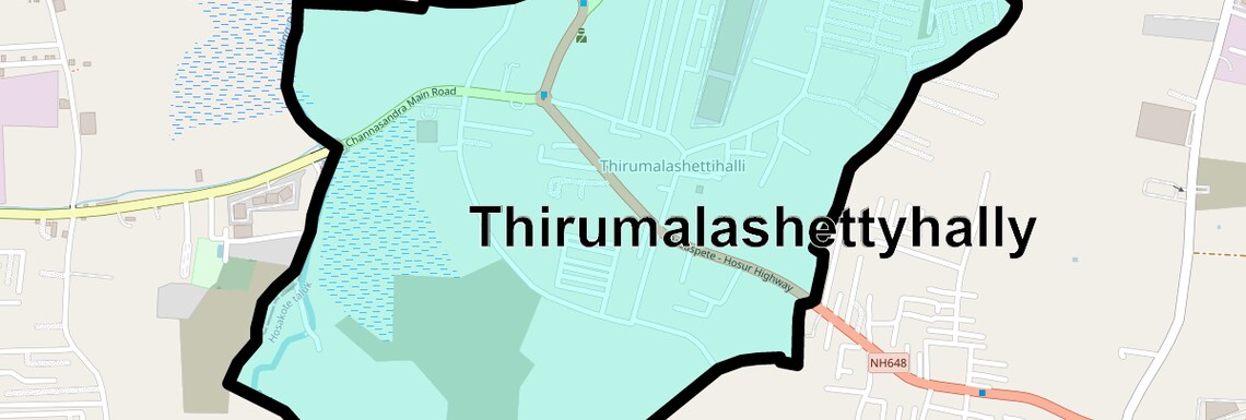 Location Map of Thirumalashettyhally, Bangalore