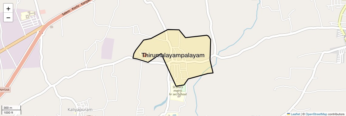 Location Map of Thirumalayampalayam, Coimbatore