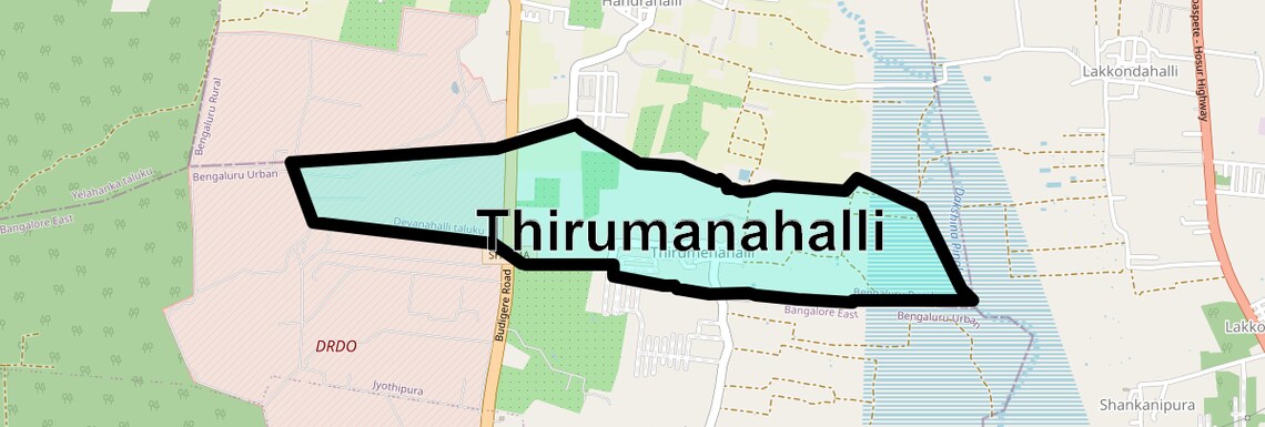 Location Map of Thirumanahalli, Bangalore