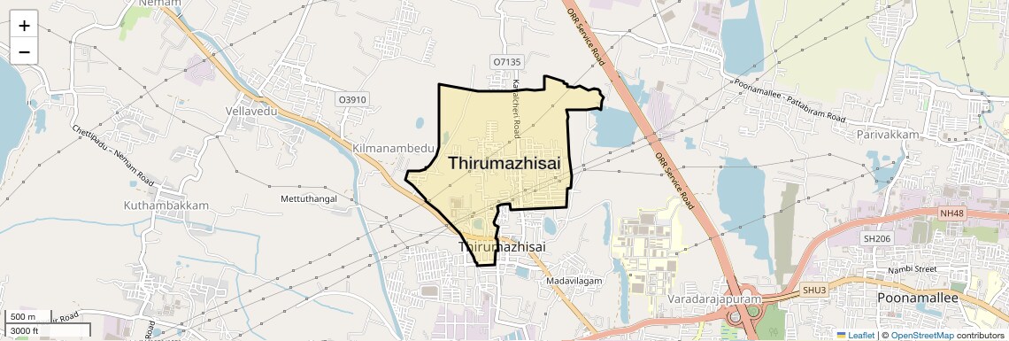 Location Map of Thirumazhisai, Chennai