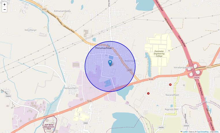 Location Map of Thirumazhisai