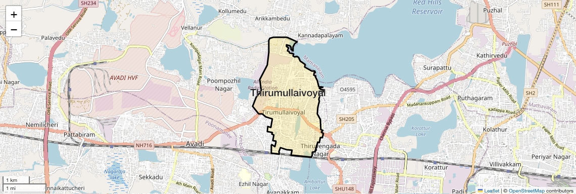 Location Map of Thirumullaivoyal, Chennai