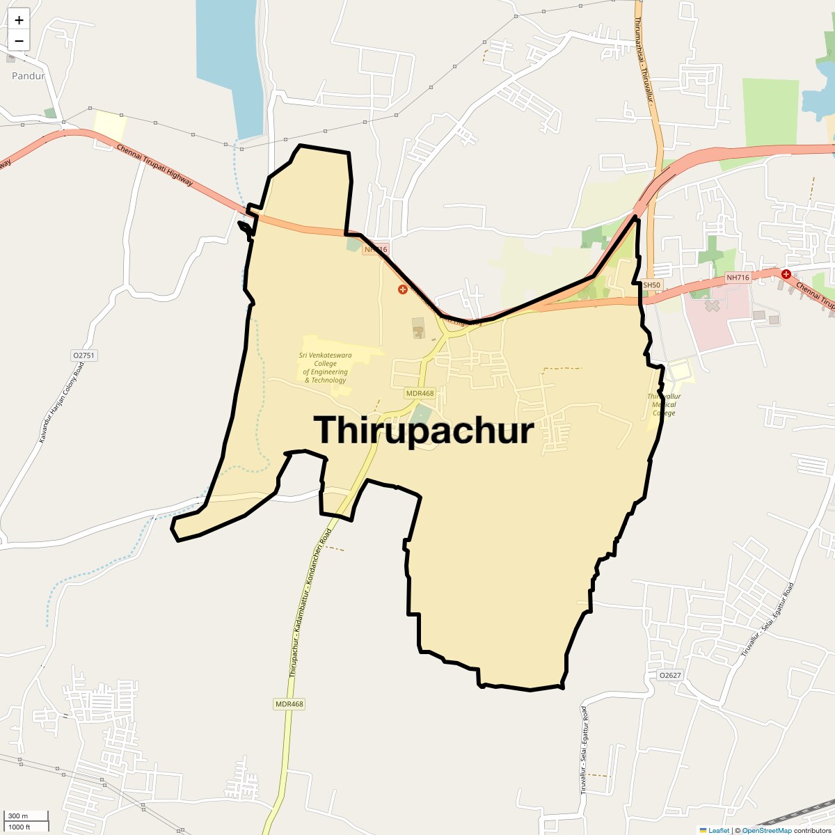 Thirupachur Map