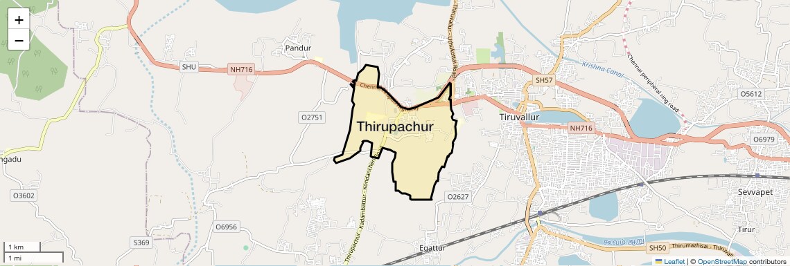 Location Map of Thirupachur, Chennai