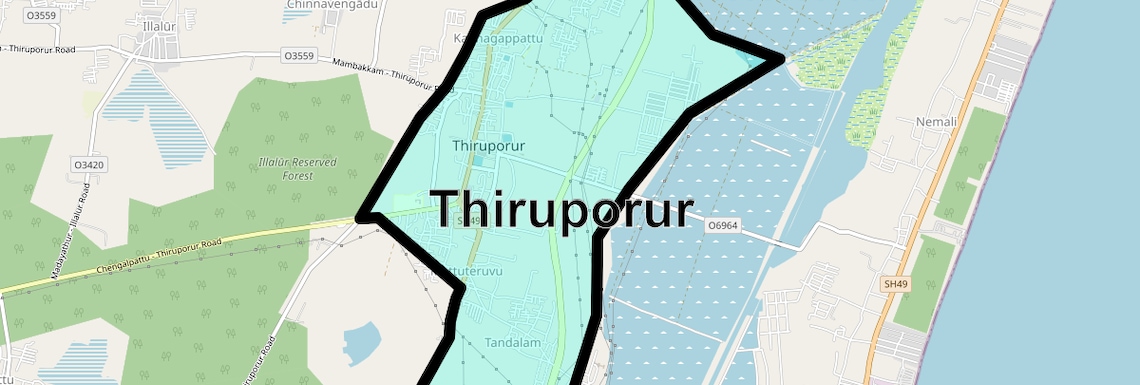 Location Map of Thiruporur, Chennai