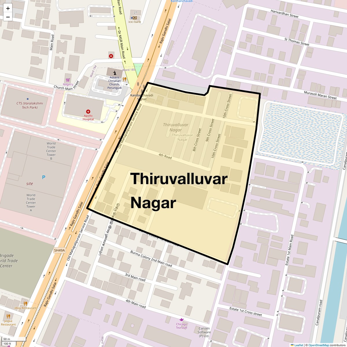 Check Time Travel of Thiruvalluvar Nagar, Chennai