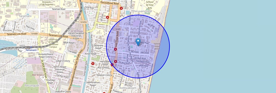 Location Map of Thiruvalluvar Nagar, Chennai