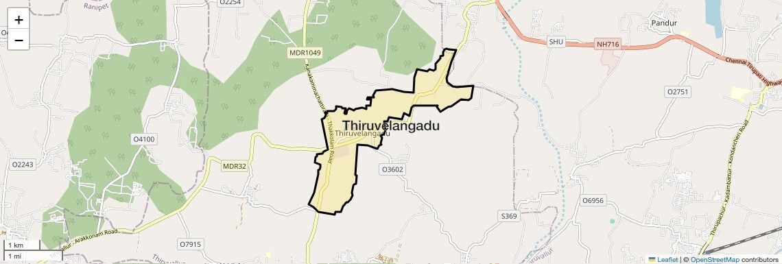 Location Map of Thiruvelangadu, Chennai