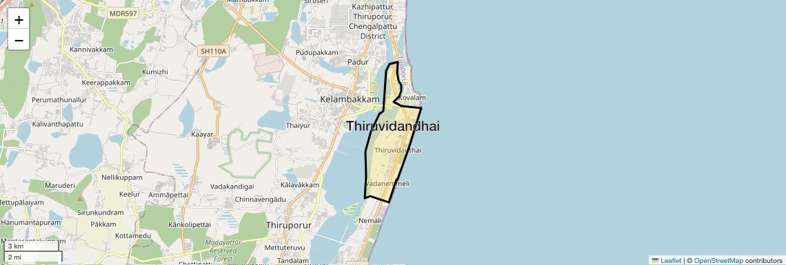 Location Map of Thiruvidandhai, Chennai