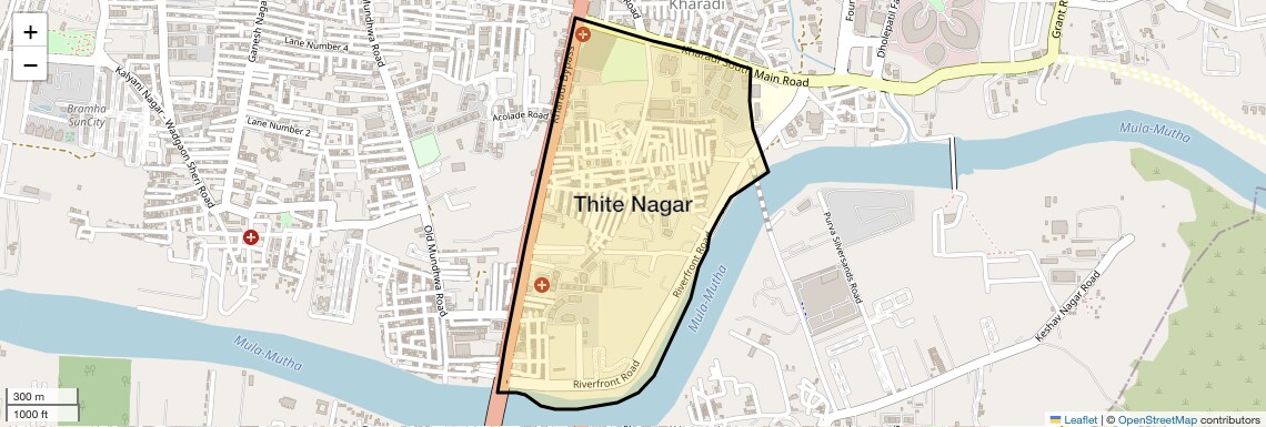 Location Map of Thite Nagar, Pune