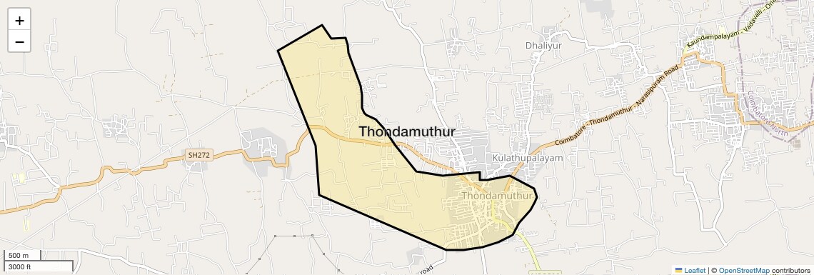Location Map of Thondamuthur, Coimbatore