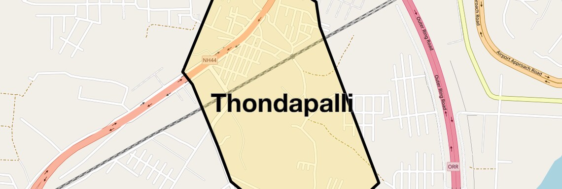 Location Map of Thondapalli, Hyderabad
