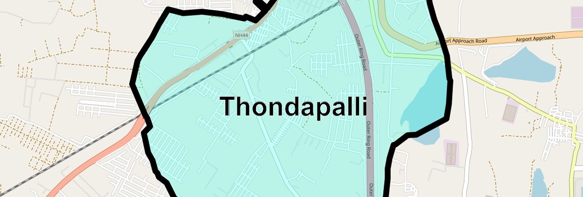 Location Map of Thondapalli, Hyderabad