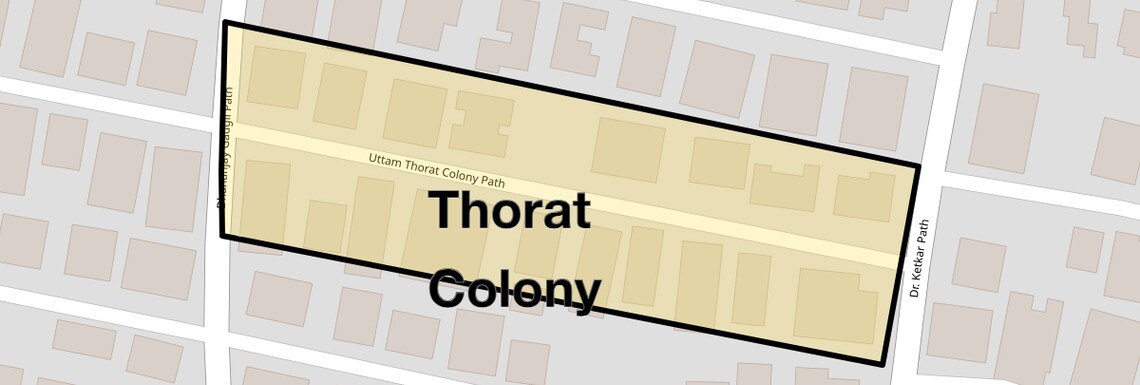 Location Map of Thorat Colony, Pune