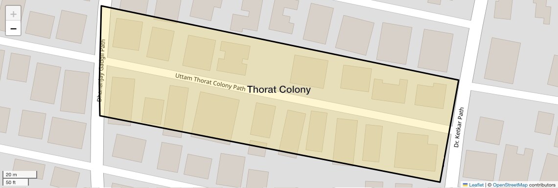 Location Map of Thorat Colony, Pune