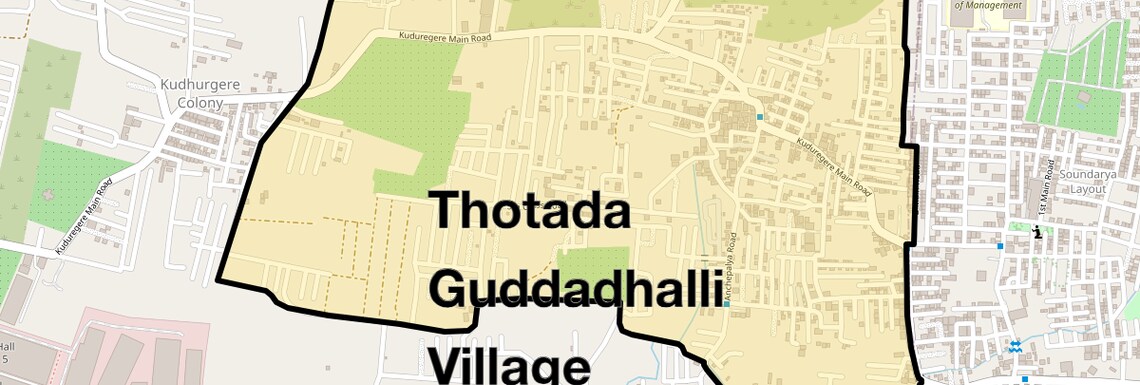 Location Map of Thotada Guddadhalli Village, Bangalore
