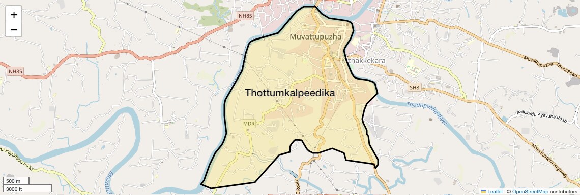 Location Map of Thottumkalpeedika, Kochi