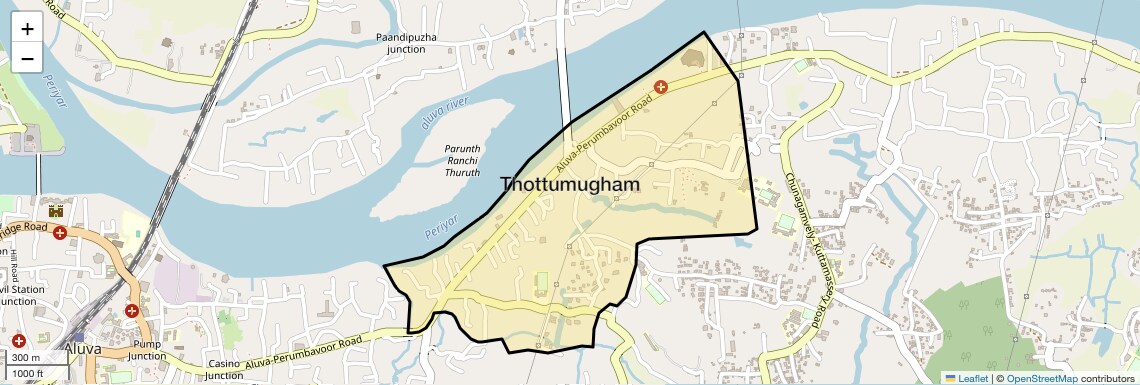 Location Map of Thottumugham, Kochi