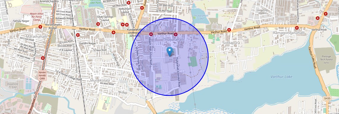 Location Map of Thubarahalli, Bangalore
