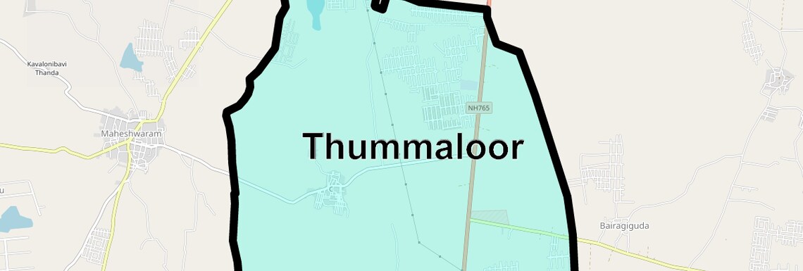 Location Map of Thummaloor, Hyderabad