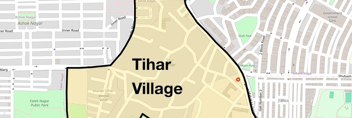 Location Map of Tihar Village, Delhi