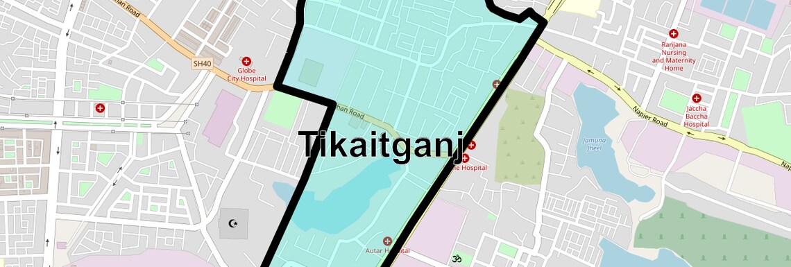 Location Map of Tikaitganj, Lucknow