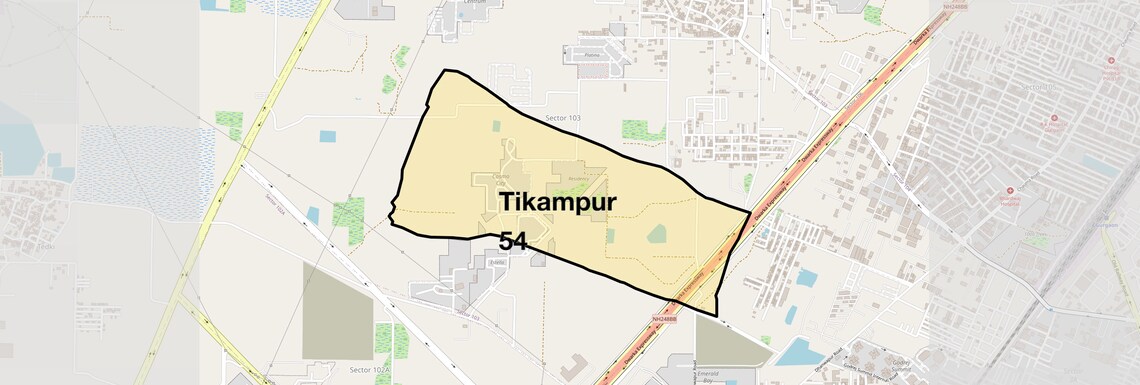 Location Map of Tikampur 54, Gurgaon