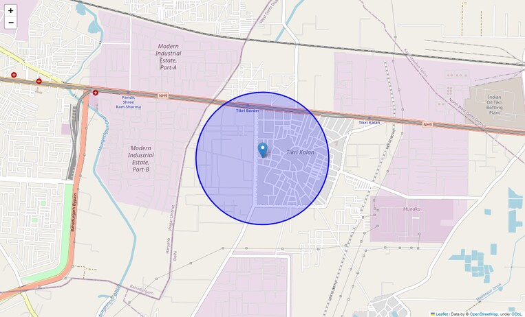 Location Map of Tikri Kalan