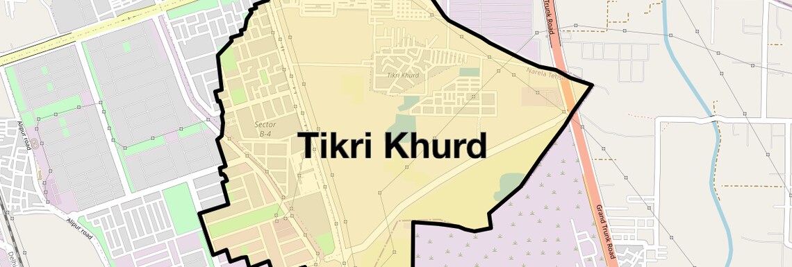 Location Map of Tikri Khurd, Delhi